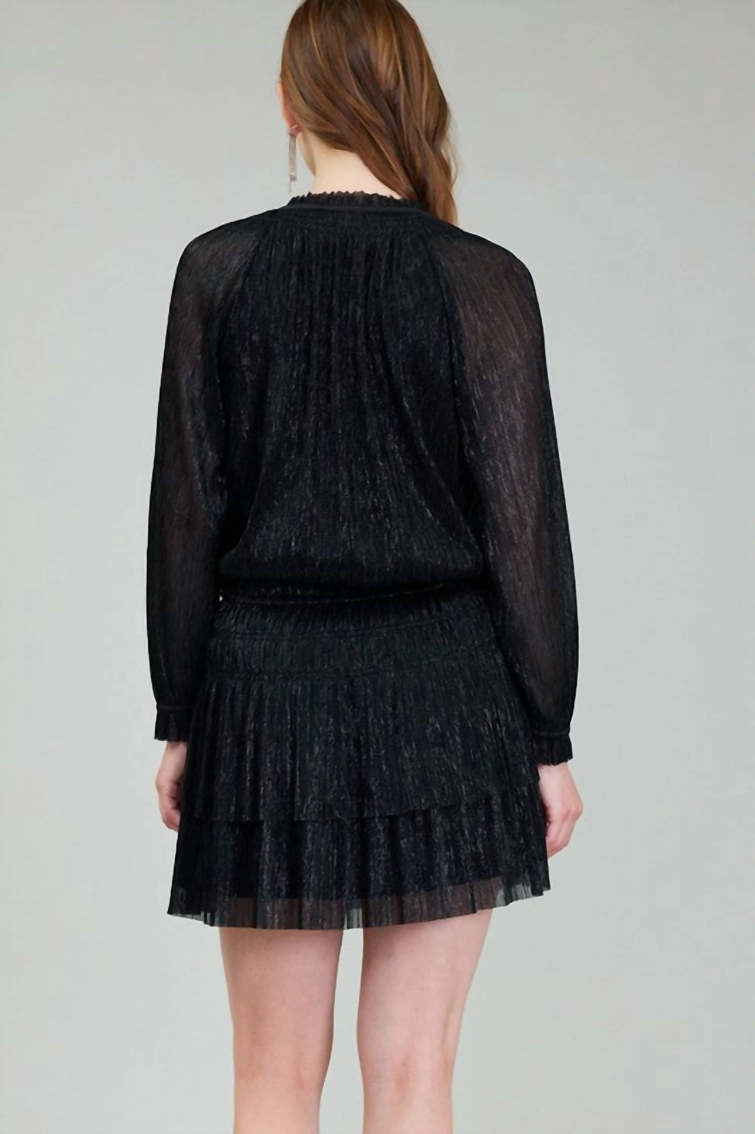 Current Air - Shira Metallic Pleated Mini Dress