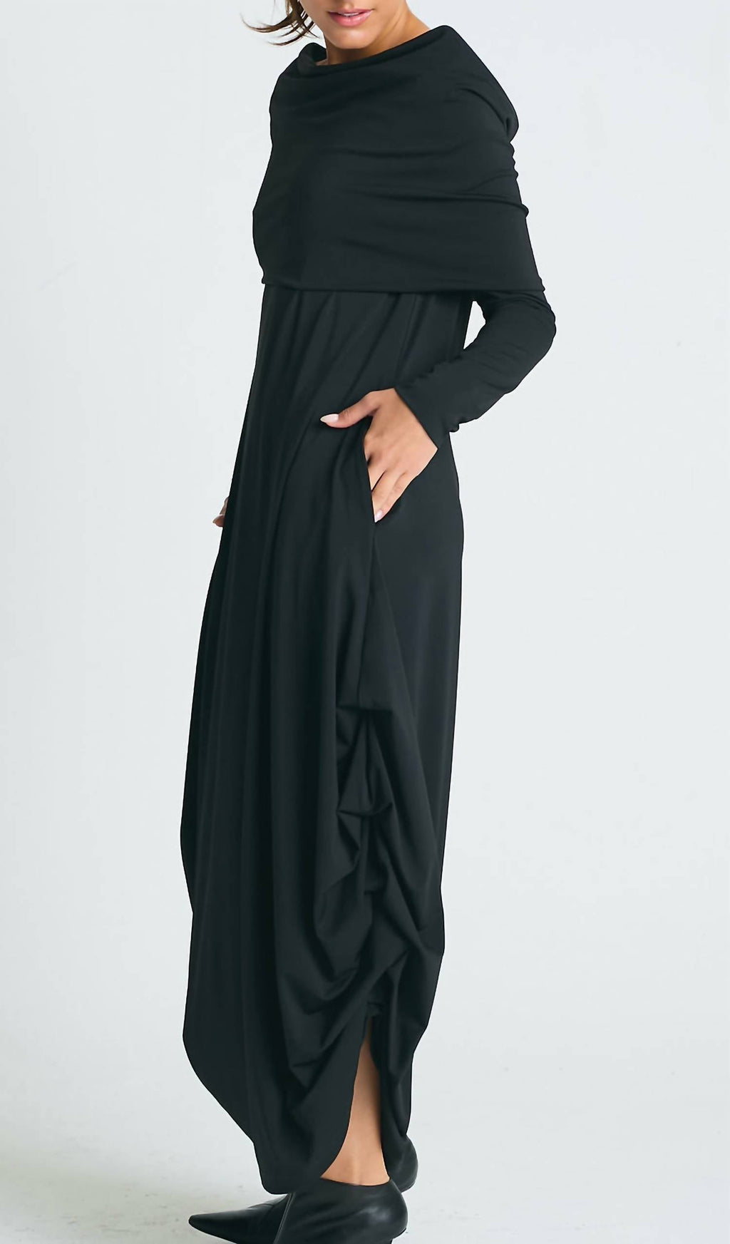 Planet By Lauren G. - Matte Jersey Curtain Dress