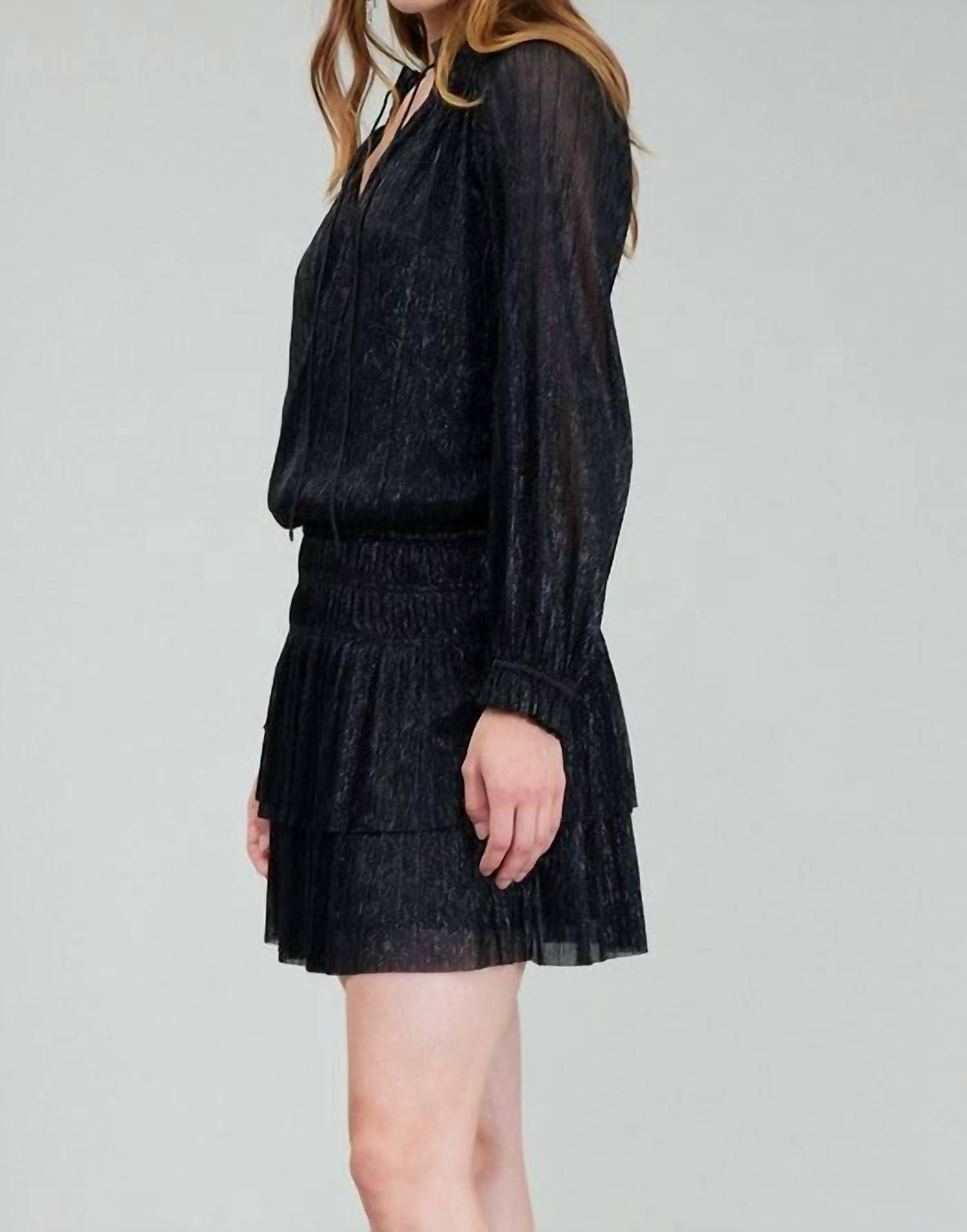 Current Air - Shira Metallic Pleated Mini Dress