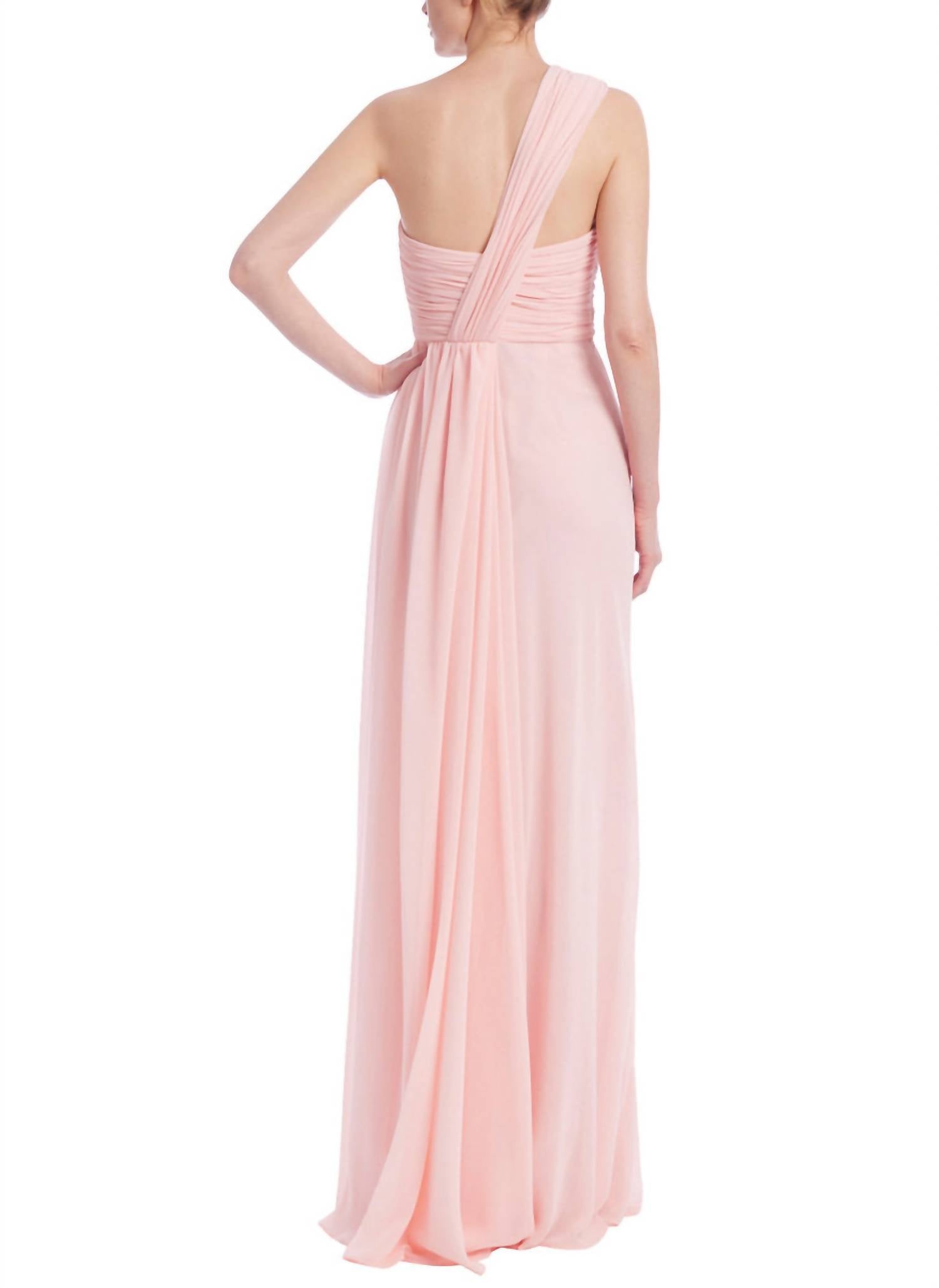 Badgley Mischka - Ruched One Shoulder Gown