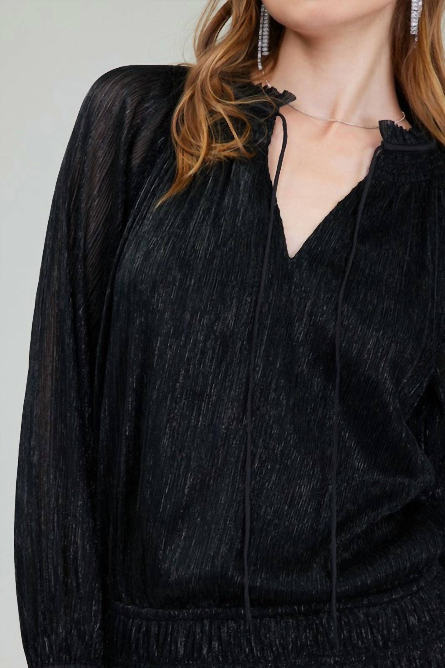 Current Air - Shira Metallic Pleated Mini Dress