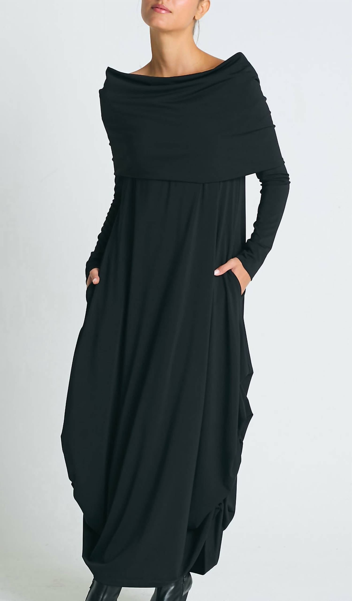 Planet By Lauren G. - Matte Jersey Curtain Dress