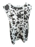 En Saison - Women's Cow Print Denim Mini Dress
