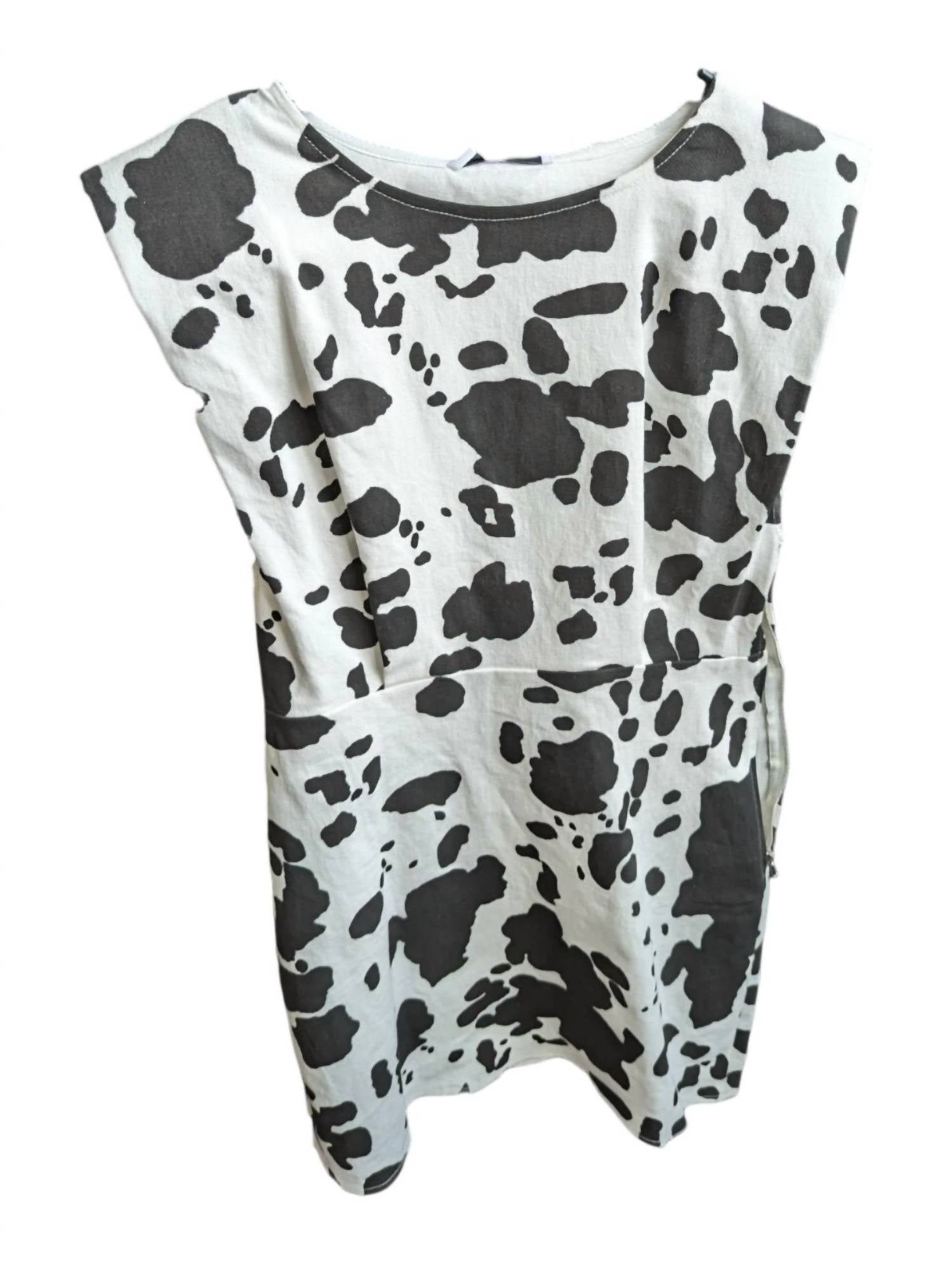 En Saison - Women's Cow Print Denim Mini Dress