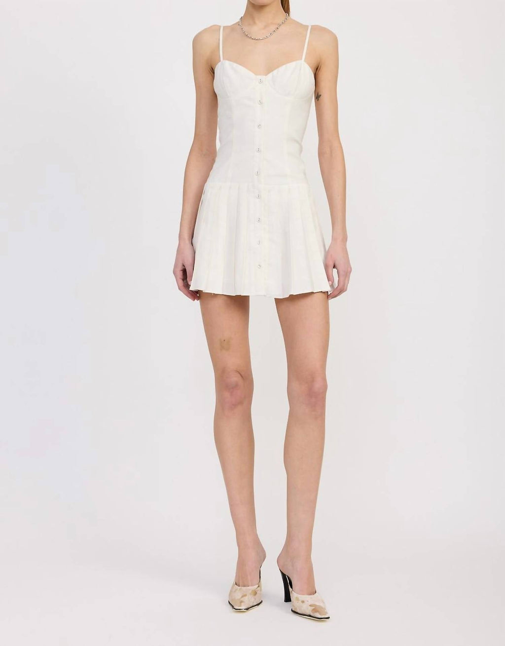 Emory Park - Spaghetti Strap Pleated Mini Dress